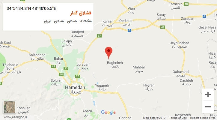 روستای قشلاق گمار بر روی نقشه