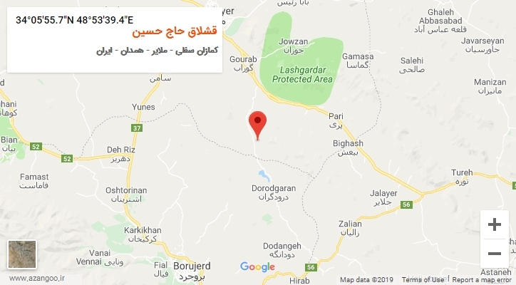 روستای قشلاق حاج حسین بر روی نقشه