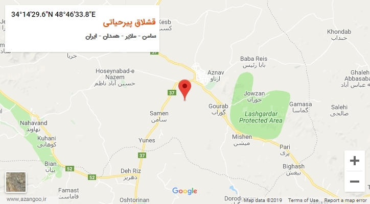 روستای قشلاق پیرحیاتی بر روی نقشه