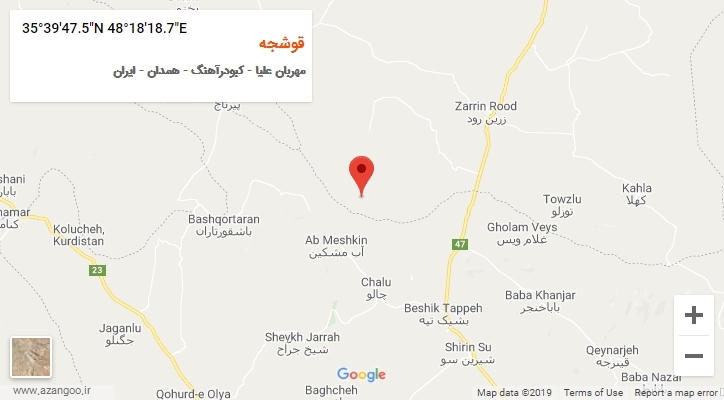 روستای قوشجه بر روی نقشه