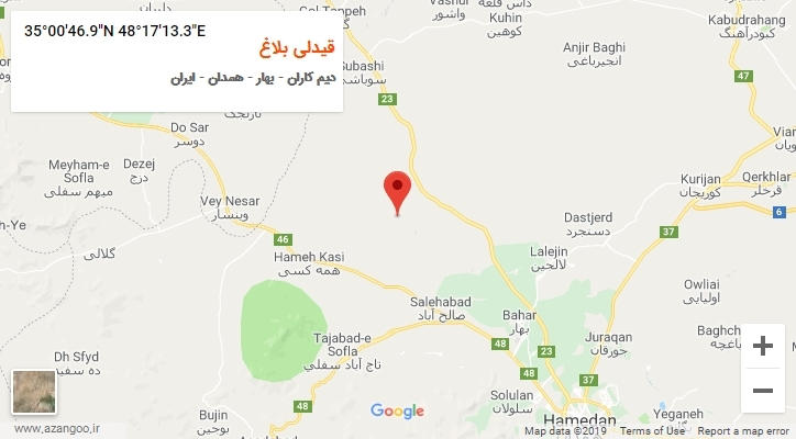 روستای قیدلی بلاغ بر روی نقشه
