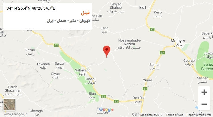 روستای قینل بر روی نقشه