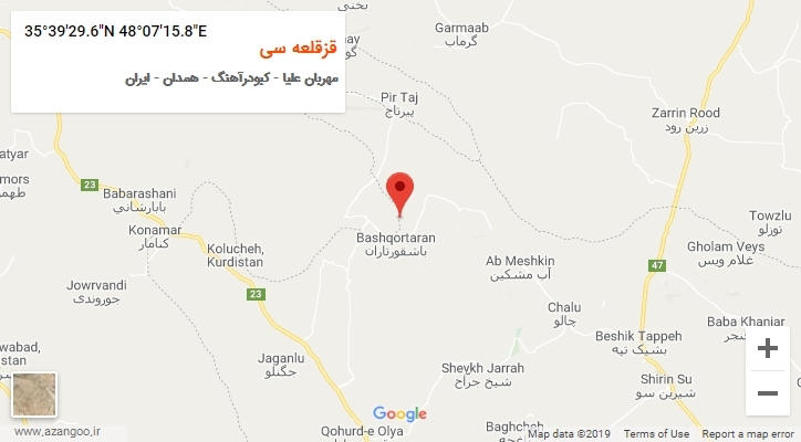 روستای قزقلعه سی بر روی نقشه
