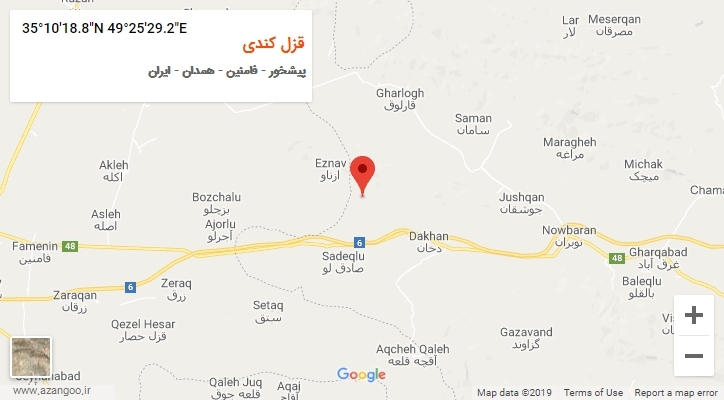 روستای قزل کندی بر روی نقشه