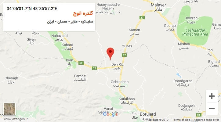 روستای گلدره انوچ بر روی نقشه