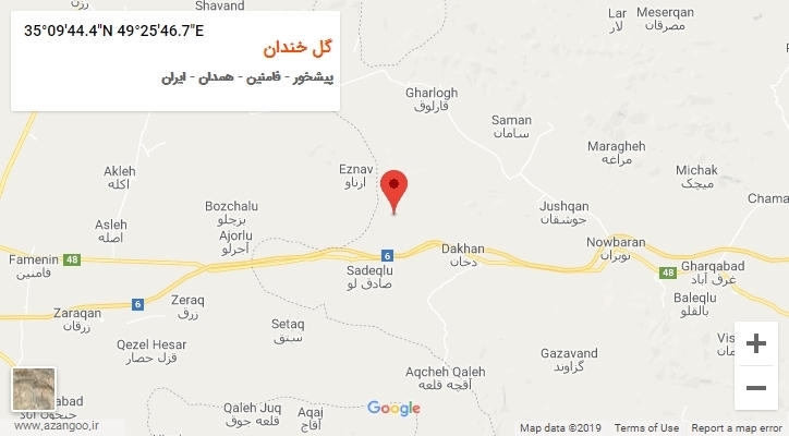 روستای گل خندان بر روی نقشه