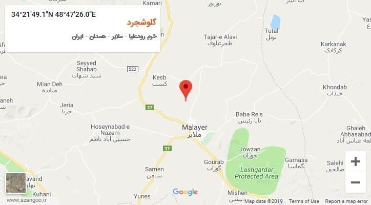 روستای گلوشجرد بر روی نقشه