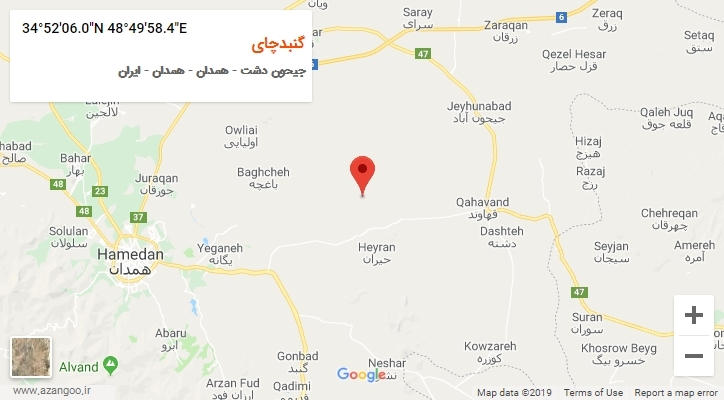 روستای گنبدچای بر روی نقشه