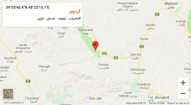 روستای گردچم بر روی نقشه
