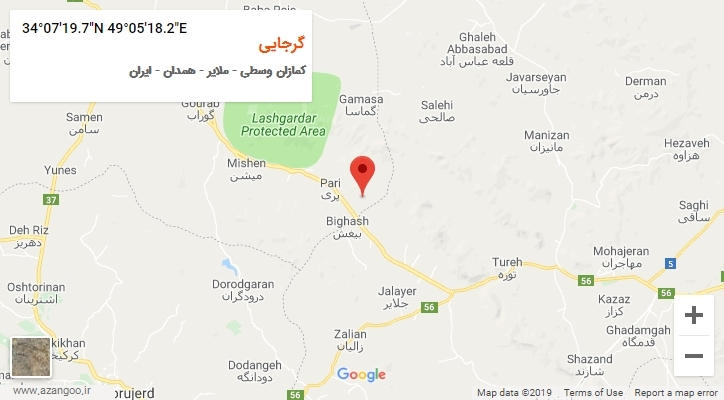 روستای گرجایی بر روی نقشه