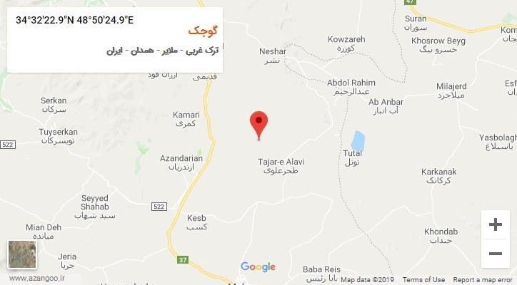 روستای گوجک بر روی نقشه