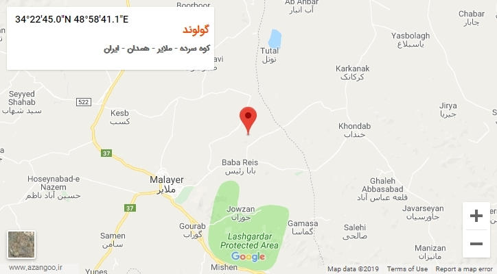 روستای گولوند بر روی نقشه