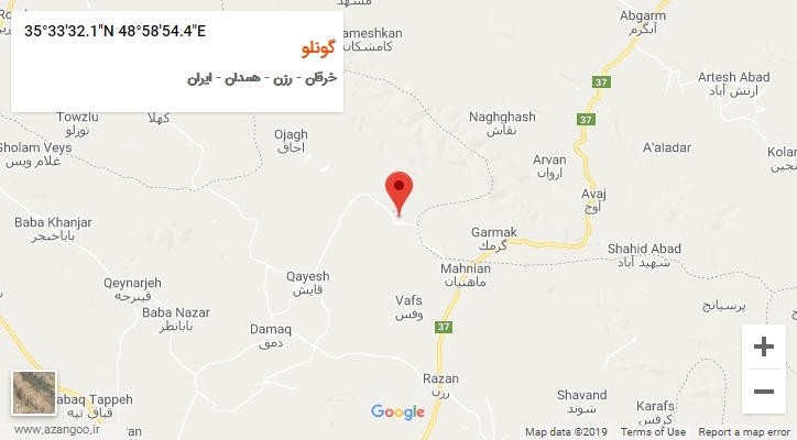 روستای گونلو بر روی نقشه