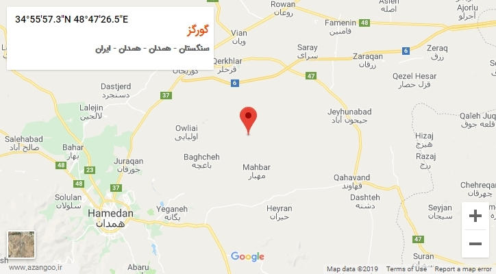 روستای گورگز بر روی نقشه