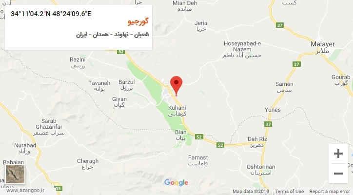 روستای گورجیو بر روی نقشه