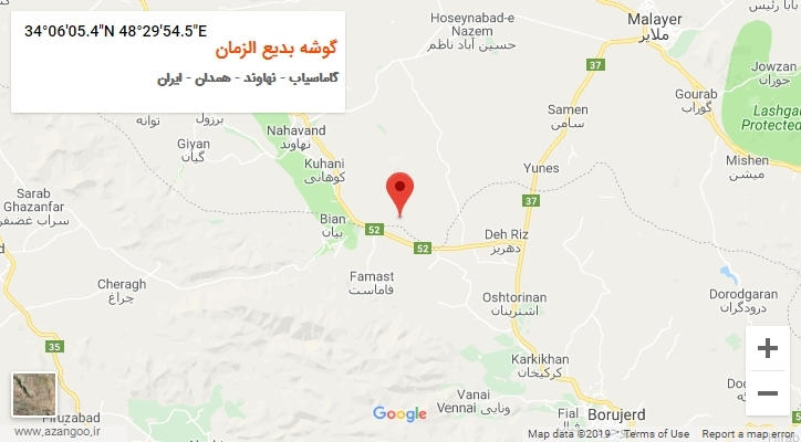 روستای گوشه بدیع الزمان بر روی نقشه