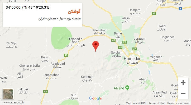 روستای گوشلان بر روی نقشه