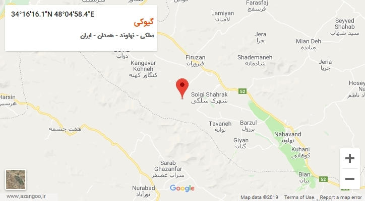 روستای گیوکی بر روی نقشه