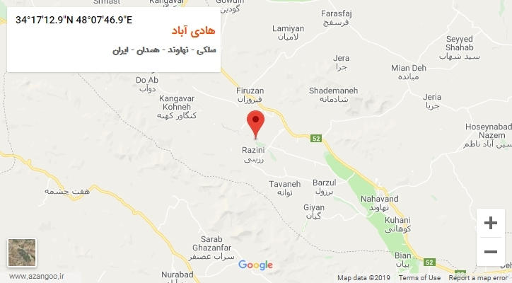 روستای هادی آباد بر روی نقشه
