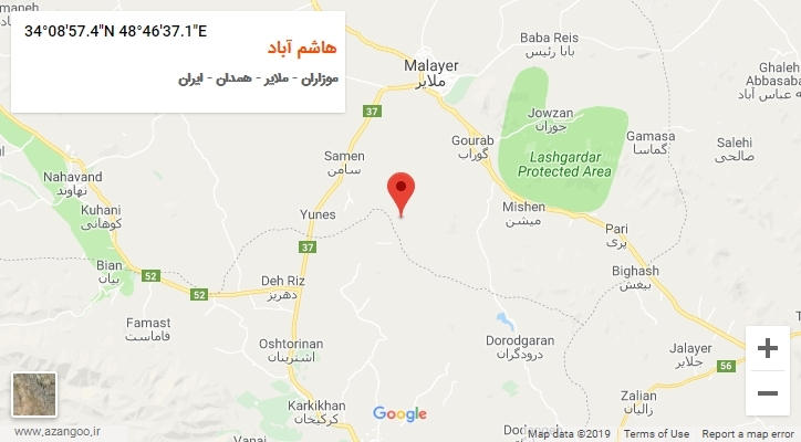 روستای هاشم آباد بر روی نقشه