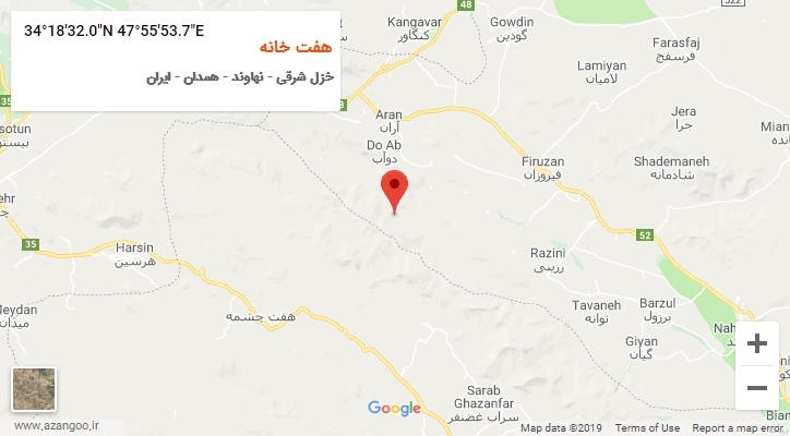 روستای هفت خانه بر روی نقشه