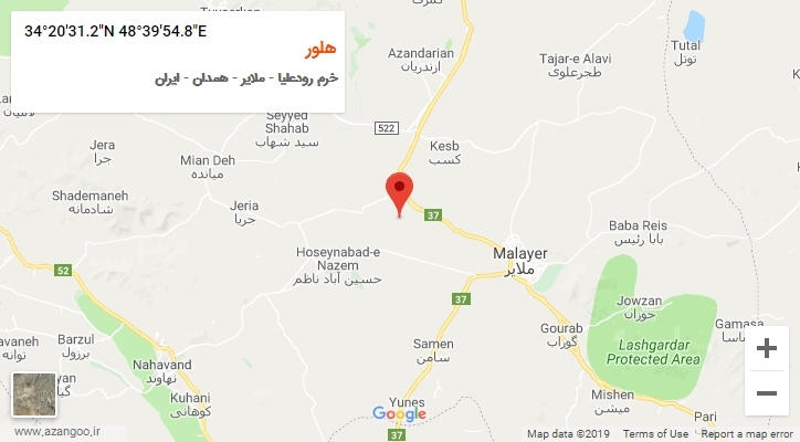 روستای هلور بر روی نقشه