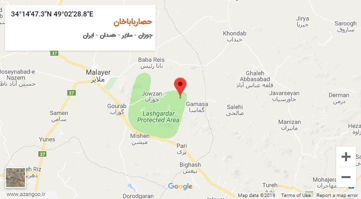 روستای حصارباباخان بر روی نقشه