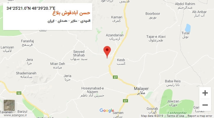 روستای حسن آبادقوش بلاغ بر روی نقشه