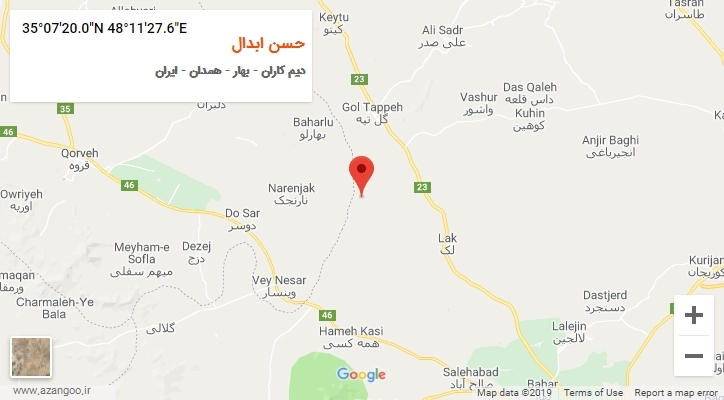 روستای حسن ابدال بر روی نقشه