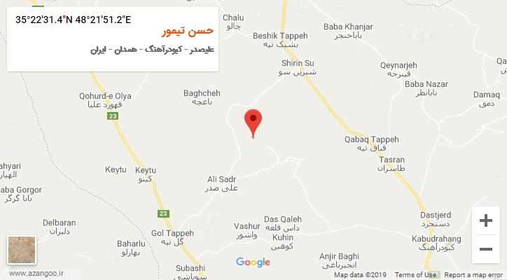 روستای حسن تیمور بر روی نقشه