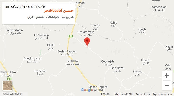 روستای حسین آبادباباخنجر بر روی نقشه