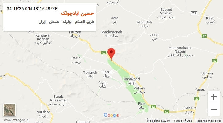 روستای حسین آبادچولک بر روی نقشه