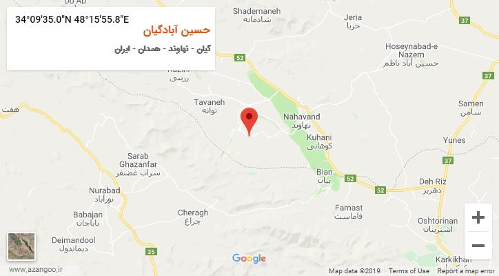 روستای حسین آبادگیان بر روی نقشه