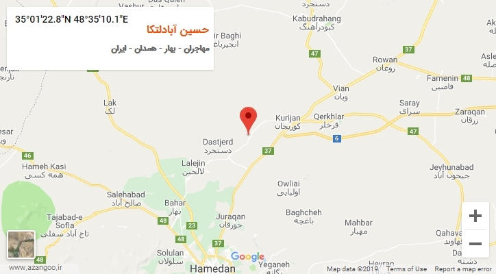 روستای حسین آبادلتکا بر روی نقشه