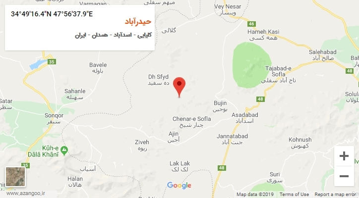 روستای حیدرآباد بر روی نقشه