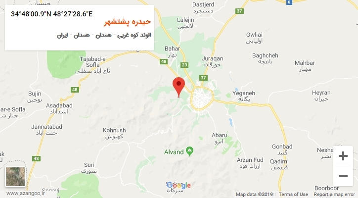 روستای حیدره پشتشهر بر روی نقشه