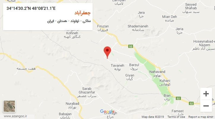 روستای جعفرآباد بر روی نقشه