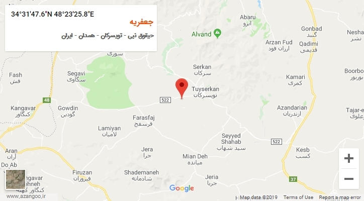 روستای جعفریه بر روی نقشه