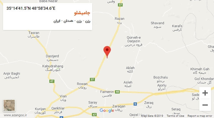 روستای جامیشلو بر روی نقشه