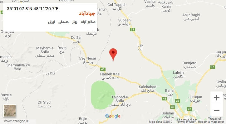 روستای جهادآباد بر روی نقشه
