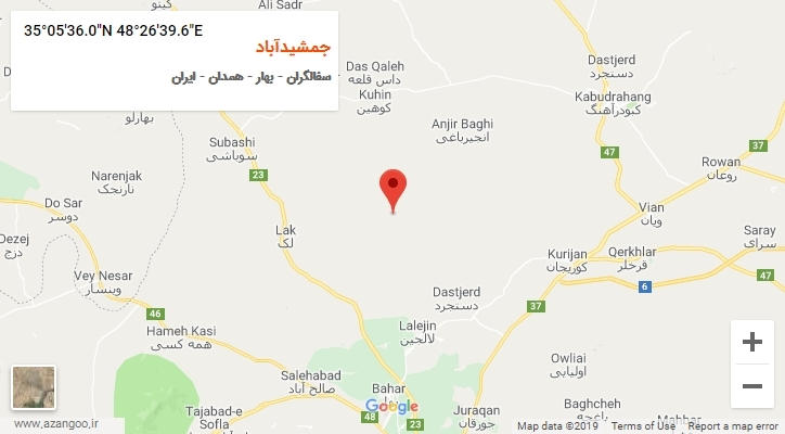 روستای جمشیدآباد بر روی نقشه