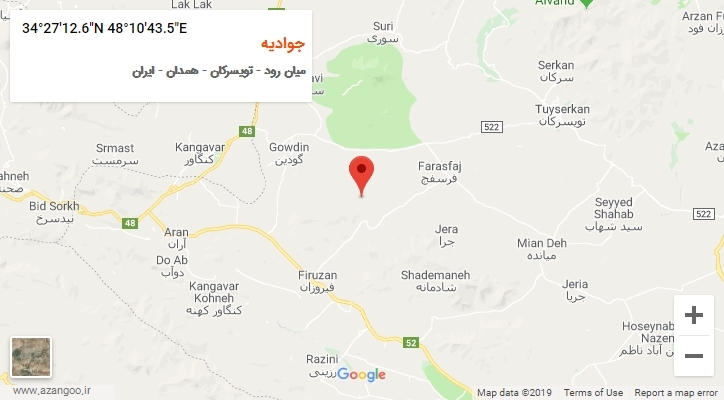 روستای جوادیه بر روی نقشه