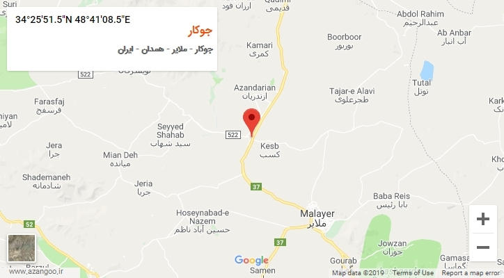روستای جوکار بر روی نقشه