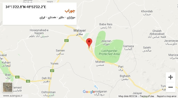 روستای جوراب بر روی نقشه