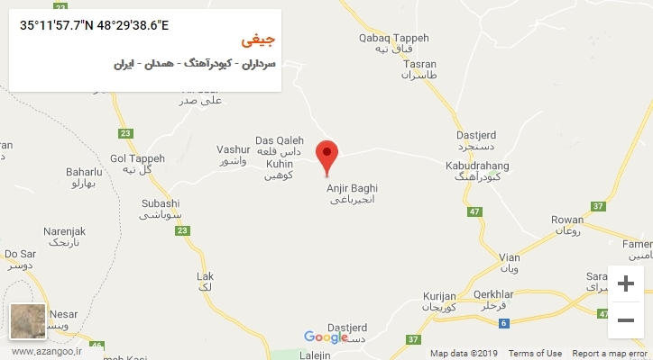 روستای جیغی بر روی نقشه