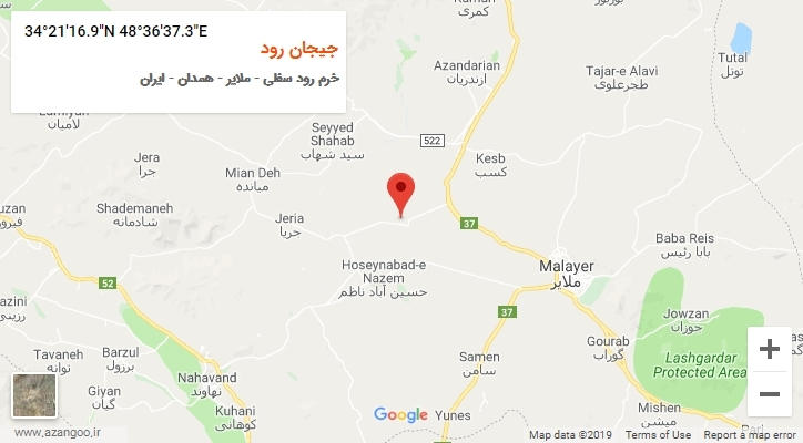 روستای جیجان رود بر روی نقشه