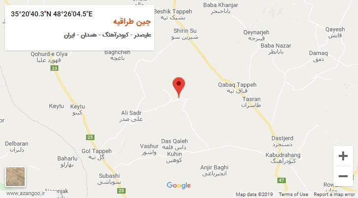 روستای جین طراقیه بر روی نقشه