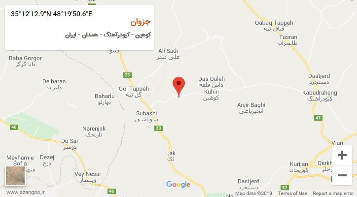 روستای جزوان بر روی نقشه