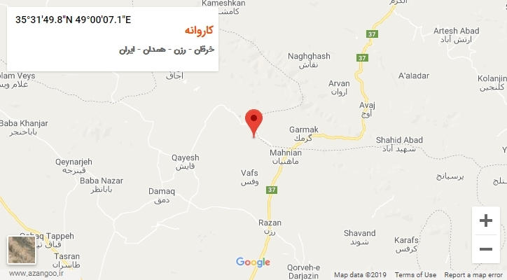 روستای کاروانه بر روی نقشه