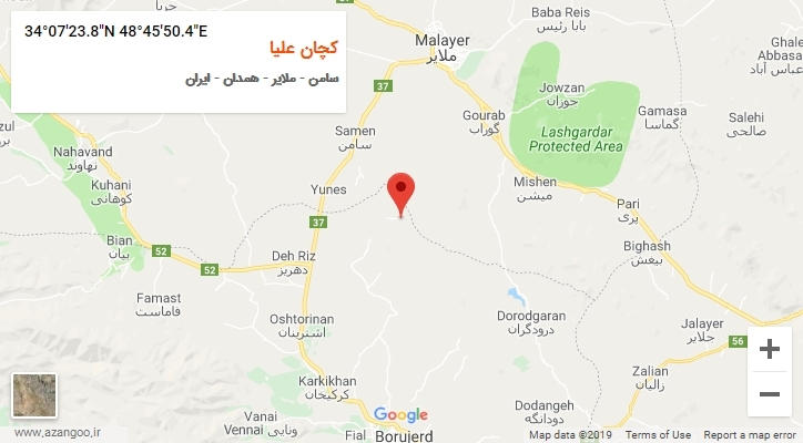 روستای کچان علیا بر روی نقشه
